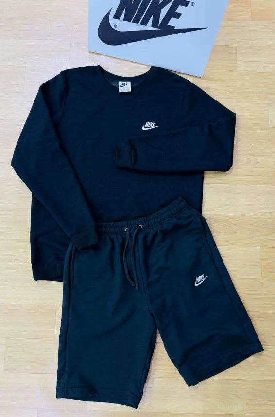Conjunto Moletom e Shorts NK Club - Preto