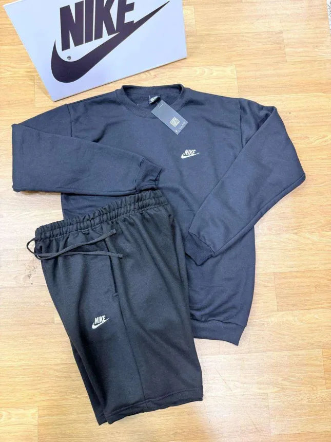 Conjunto Moletom e Shorts NK Club - Preto