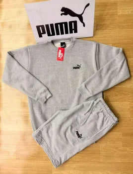 Conjunto Moletom e Shorts Puma - Cinza