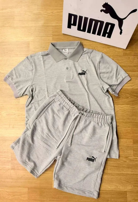 Conjunto Polo e Shorts Puma - Cinza